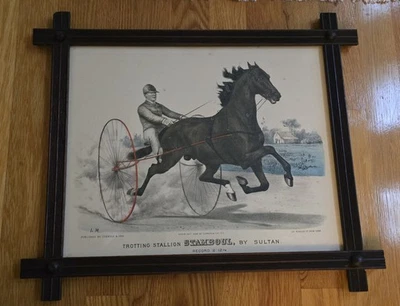 Currier & Ives Lithograph - Trotting Stallion STAMBOUL, by Sultan - C6223, G6706 - Image 1 of 4