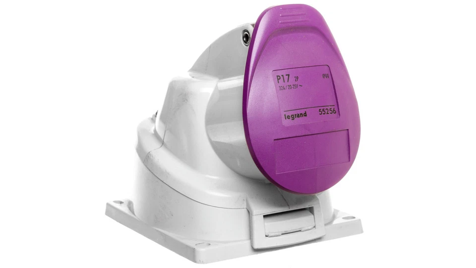 Fixed socket 2P 32A 20-25V purple IP44 055256 /T2UK - Image 1 of 1
