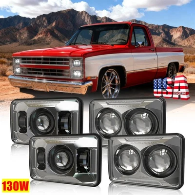 Faro LED alto/bajo cromado 4x6" para camioneta Chevy C10 C20 K5 Blazer 1981-1986 Foto 1 de 4