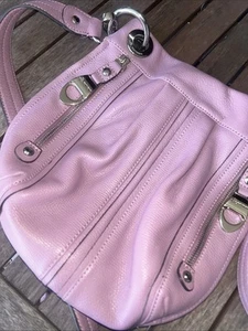 B MAKOWSKY Purple Lilac Pebbled Leather HANDBAG,PURSE Y2K BOHO Leopard Inside - Picture 1 of 8