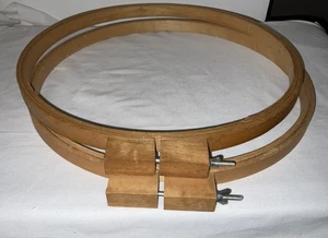Embroidery Cross Stitch 14” Hoop Wing Nut Wood Lot 2 - Picture 1 of 10