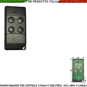 Telecomando Antifurto Radio Compatibile Sydra 64 Codice Sicurezza Lysa 4 Canali - Foto 1 di 11