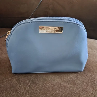 "Salvatore Ferragamo Perfumes Azul Cremallera Pequeña Bolsa de Cosméticos para Turkish Air 9x6"" Usada en Excelente Condición" Foto 1 de 4