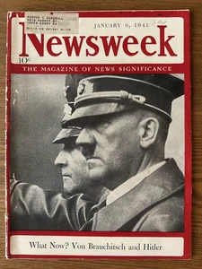 Newsweek Magazine Adolf Hitler Cover January 6, 1941, FREE SHIPPING! - Picture 1 of 5