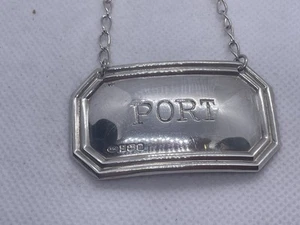 Vintage massiv Silber Port Dekanter Etikett - Bild 1 von 5
