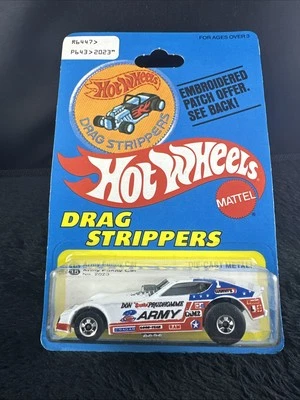 Parche de tarjeta azul Dragster Hong Kong 1977 vintage Hot Wheels Army # 2023 Foto 1 de 4