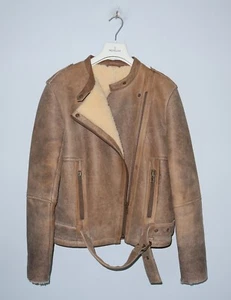 GERARD DAREL Womens Leather Sheep Skin Shearling Jacket Size 36 - Picture 1 of 20