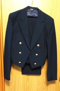 Vintage US Coast Guard Dress Suit Jacket and Pants Size 32R Navy Blue - Bild 1 von 7