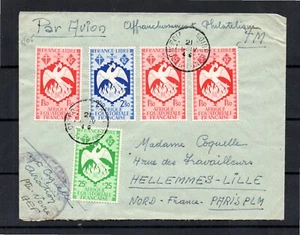 A.E.F. (France Africa) 1945 old airmail-cover with stamps nice used Pointe Noire - Picture 1 of 2