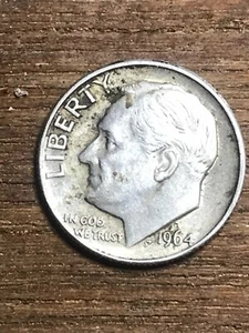 1964 Roosevelt Dime Mint Error Offset strike extra rim on reverse error - Picture 1 of 2