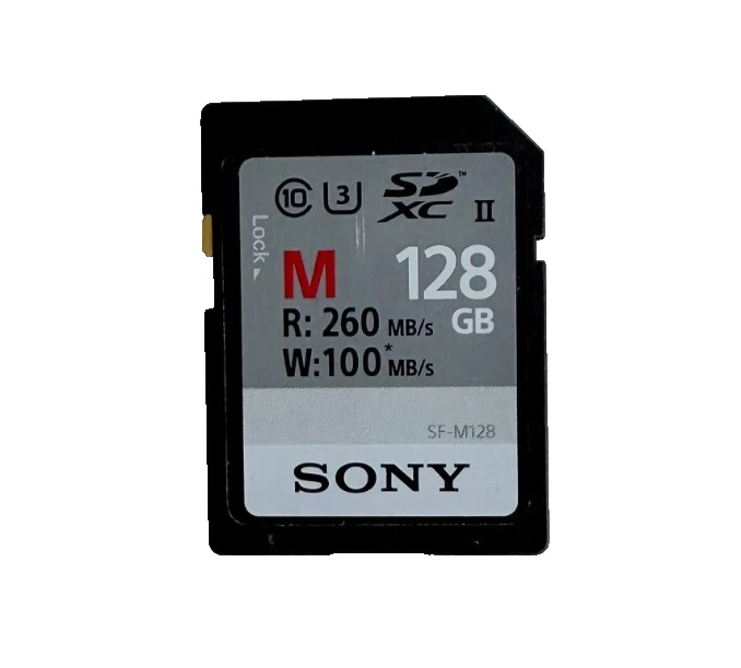 Sony UHS-II 128GB Class 10 SDXC Memory Card R: 260 MB/s, W: 100 MB/s (SF-M128) - Image 1 of 1