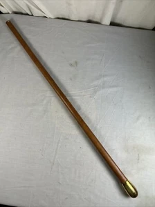 19th Century Antique GOLD FILLED HANDLE WALKING STICK with Ribbed Maple Shaft - Picture 1 of 7