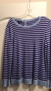 Lila & blau gestreifter Damenpullover Größe Petite M von Talbots - Bild 1 von 3