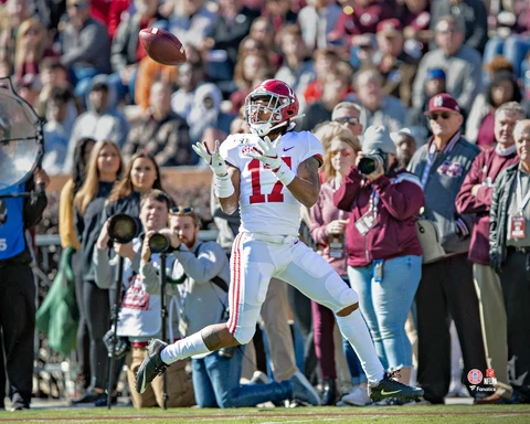 Jaylen Waddle Alabama Crimson Tide Unsigned Downfield Catch Photograph Cover