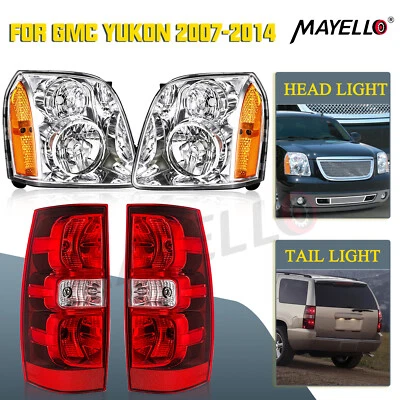 Faros cromados y luces traseras rojas OEM para Yukon XL 2007-2011 y 2007-2014 GMC Yukon Foto 1 de 4