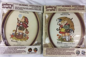 2 Kits de Bordado Gallery Crafts Hummel Crewel Campesino Niño Paraguas De Colección 1975 - Imagen 1 de 12