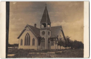 Postal con foto antigua de la Iglesia Metodista RPPC, Franklin, Nebraska década de 1910 - Imagen 1 de 2