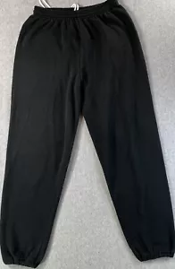 Jerzees Sweatpants Adult Size Medium Black Jogger Made USA 90s Vintage Comfort - Picture 1 of 6