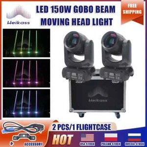 2Pcs Mini 150W LED Moving Head Light Spot Prisms Stage Light For Disco Dj + Case - Picture 1 of 12