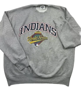 Vintage Lee Sport Cleveland Indians World Series Crewneck Sweatshirt XL *STAINS* - Picture 1 of 15