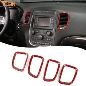 Center Console Air Condition Vent Cover Trim for Dodge Durango 2011+ Red Carbon - Picture 1 of 9