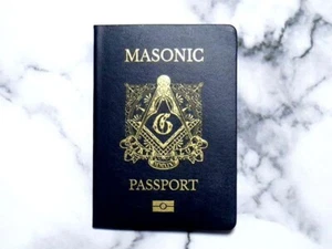 Unbenutzter Freimaurer Masonic Pass - Symbolischer Logenbesucherpass mit Briefmarken - Bild 1 von 10