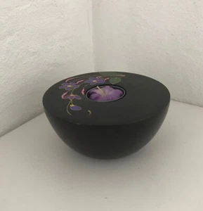 Wooden Candleholder with Hand Painted Floral Design (008) - Picture 1 of 2