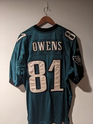 Camiseta deportiva de fútbol americano verde vintage Y2K Philadelphia Eagles Terrell Owens NFL talla 48 Foto 1 de 4