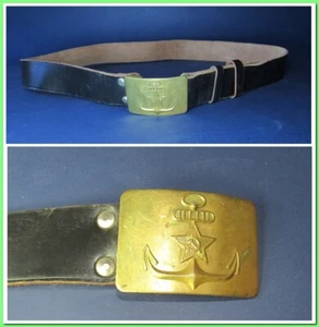 Authentique ceinture de marin en cuir de l'armée soviétique - Picture 1 of 9
