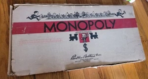 Parker Bro 1935,1946 MONOPOLY No. 9 White Box Edition~Game Pieces,Wood Houses - Picture 1 of 10