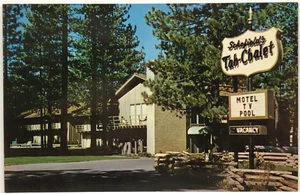 Vintage Schofield's Tan-Chalet Motel Bijou Lake Tahoe CA Advertising Postcard - Picture 1 of 2