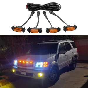 For Toyota Tacoma 2016-2021 Raptor Style Front Grille Amber LED Lights Grill Kit - Picture 1 of 14