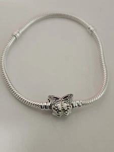 PANDORA MOMENTS BUTTERFLY CLASP SNAKE CHAIN BRACELET #590782C01-18cm/7.1" - Picture 1 of 3