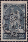 FRANCE 1929 3F BLUE REIMS CATHEDRAL USED
