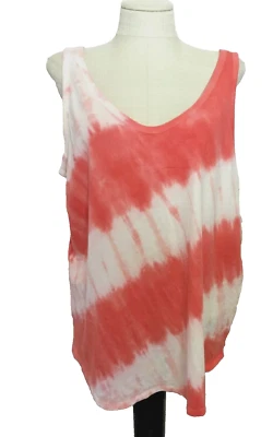 CAMISETA SIN MANGAS TERRA & SKY NARANJA/BLANCO RAYAS ABSTRACTAS DOBLE V TALLA 0X Foto 1 de 4