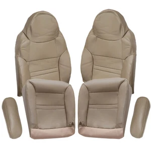 6PCS Excursion Limited Bottom Top Back Leather Seat Cover Tan Replacemen New - Picture 1 of 23