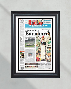 1998 Daytona 500 Dale Earnhardt Victory Framed Front Page Newspaper Print
