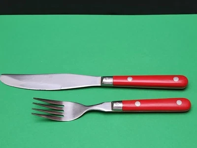 Cubiertos WF Washington Forge Mardi Gras mango rojo acero inoxidable Corea 2 piezas vintage Foto 1 de 4