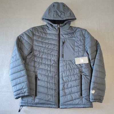 New Balance - Mens Small - Full Zip Quilted Soft Shell Puffer Jacket - Dark Gray - Image 1 of 4