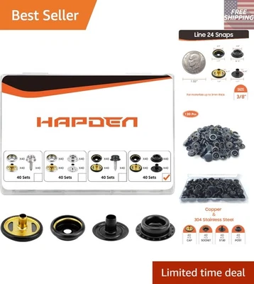 Durable 160-Pcs Snap Fasteners Kit with 15mm Stainless Steel for Fabric Use Foto 1 de 4