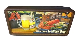 Vintage Miller High Life Bier Licht SELTEN Top Funktioniert Lite Bier Schild Seafoo - Bild 1 von 1