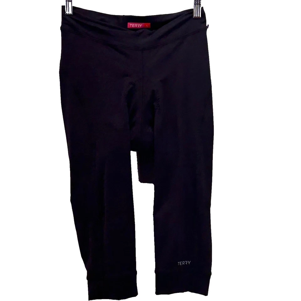 Bermuda de ciclismo feminina Terry Precission grande capri bicicleta acolchoada triatleta - Imagem 1 de 4