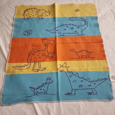 David Fussenegger Manta Bebé Dino Dinosaurio Tiro 30" X 26" Austria Reversible Foto 1 de 4