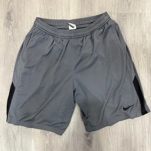 Nike Dri-Fit Athletic Shorts Men’s L Gray Black Mesh Training - Picture 1 of 6
