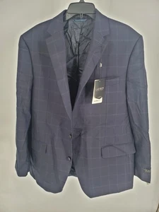 Lauren Ralph Lauren Blazer Mens 44 Long Windowpane Check Wool Ultraflex Suit Jac - Picture 1 of 14