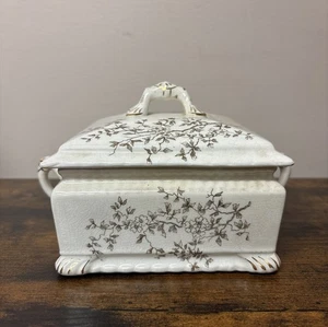 Vintage Ironstone Transferware Covered Square Dish Bowl - Picture 1 of 10