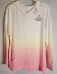 Justice Hoodie Sweatshirt Girls Sz 14/16 Oversized Pink Ombre Active NWT - Picture 1 of 6
