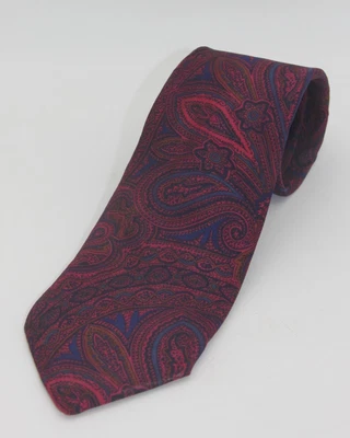 Corbata Meeting Street Gentlemen Clothiers púrpura rojo cachemir 3”x 57” 100 % seda Foto 1 de 4
