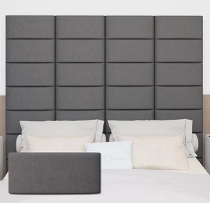 Upholstered Wall Mounted Headboard, 3D Soundproof Wall Panels Peel and Stick ... - Picture 1 of 7