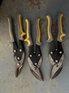 Workforce Pro 3pc Tin Snip Set metal shears very sharp and comfort rubber grip - Picture 1 of 5